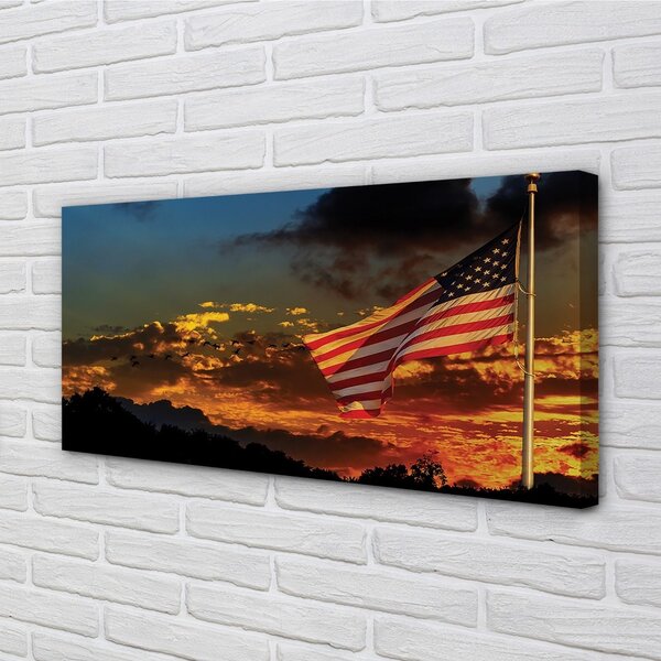 Quadro su tela Flag degli Stati Uniti 100x50 cm