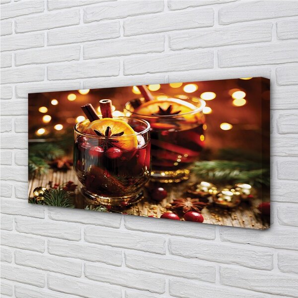 Stampa quadro su tela Tè invernale alla cannella 100x50 cm