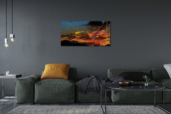 Quadro su tela Flag degli Stati Uniti 100x50 cm