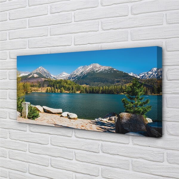 Quadro su tela Lago delle montagne 100x50 cm