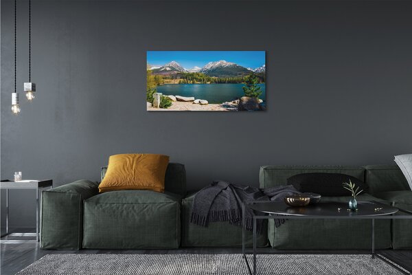 Quadro su tela Lago delle montagne 100x50 cm