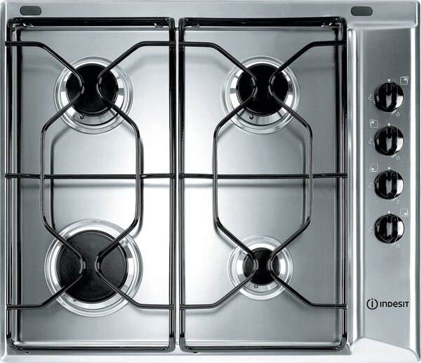 Indesit Piano Cottura 4 Fuochi a Gas 58 cm in Acciaio inossidabile - PAA 642 IX/I WE1