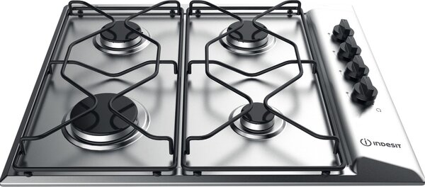 Indesit Piano Cottura 4 Fuochi a Gas 58 cm in Acciaio inossidabile - PAA 642 IX/I WE1