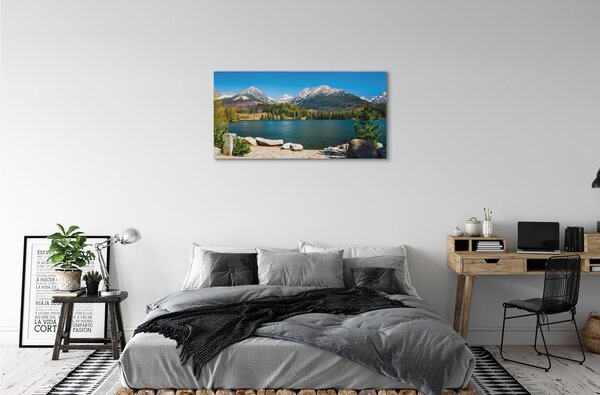 Quadro su tela Lago delle montagne 100x50 cm
