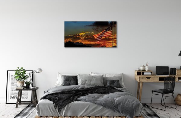 Quadro su tela Flag degli Stati Uniti 100x50 cm