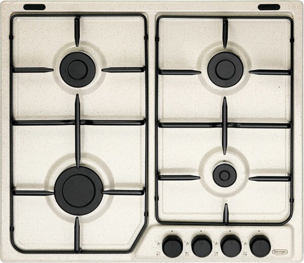 De Longhi Piano Cottura 4 Fuochi a Gas 60 cm colore Avena Family - FFS 46 ASV