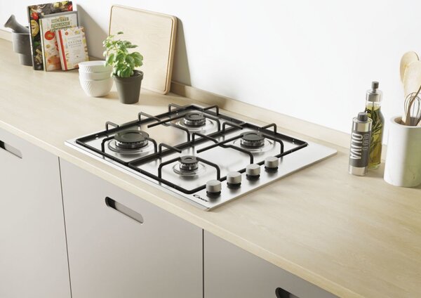 Candy Piano Cottura 4 Fuochi a Gas 60 cm colore Inox - Idea CHW6LX
