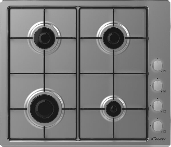 Candy Piano Cottura 4 Fuochi a Gas 60 cm colore Inox - Idea CHW6LX