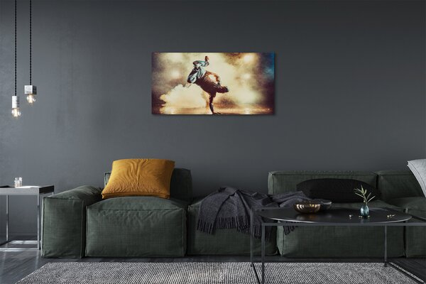 Quadro su tela Uomo Fumo Dancing 100x50 cm