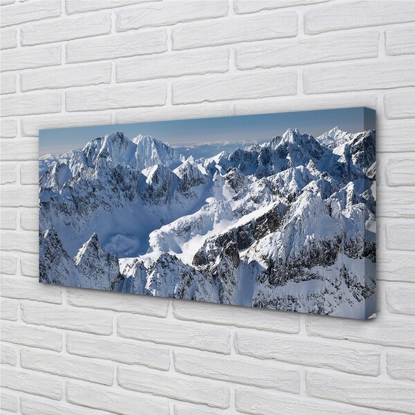 Quadro su tela Montagne Snow invernale 100x50 cm