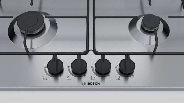 Bosch Piano Cottura 4 Fuochi a Gas 60 cm colore Inox - PGP6B5B86 Serie 4