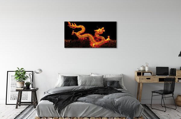Quadro su tela Drago d'Oro 100x50 cm