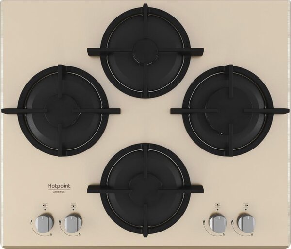 Hotpoint Ariston Piano Cottura 4 Fuochi a Gas 60 cm griglie in Ghisa colore Champagne - HAGD 61S/CH