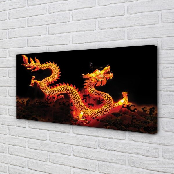 Quadro su tela Drago d'Oro 100x50 cm