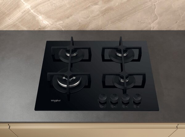Whirlpool Piano Cottura 4 Fuochi a Gas 60 cm colore Nero - GOA6423NB1