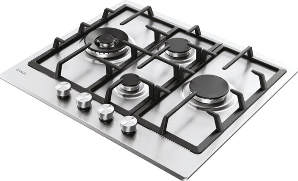 Candy Piano Cottura 4 Fuochi a Gas 60 cm colore Inox Moderna - CHG6D4WTX