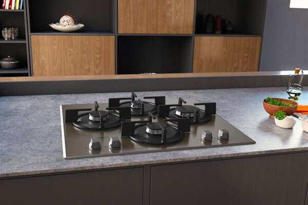 Hotpoint Ariston Piano Cottura 4 Fuochi a Gas 60 cm griglie in Ghisa colore Champagne - HAGD 61S/CH