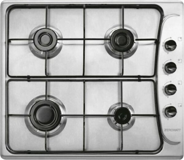 Zerowatt Piano Cottura 4 Fuochi a Gas 60 cm con Controlli Laterali colore Inox - ZHW6LCX1