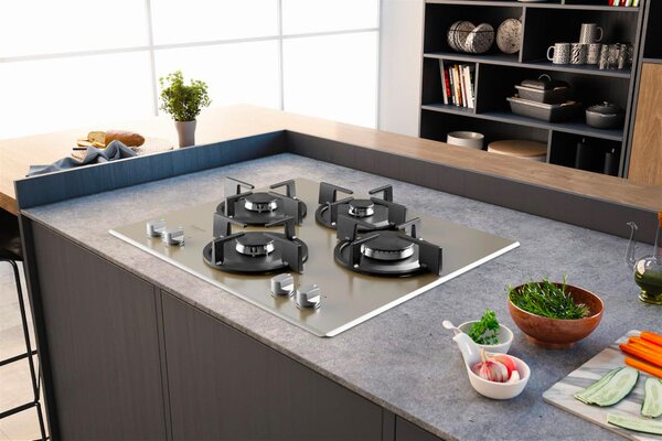 Hotpoint Ariston Piano Cottura 4 Fuochi a Gas 60 cm griglie in Ghisa colore Champagne - HAGD 61S/CH