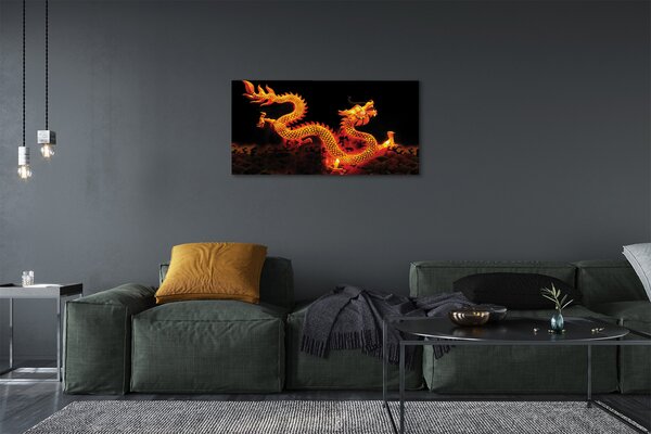 Quadro su tela Drago d'Oro 100x50 cm