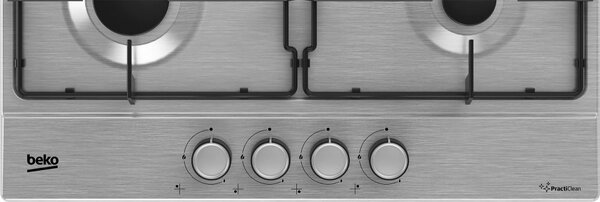 Beko Piano Cottura 4 Fuochi a Gas 60 cm in Acciaio Inox Rifinitura Opaca - HIAG64224SXE