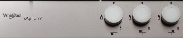 Whirlpool Piano Cottura 4 Fuochi a Gas da Incasso (1 Bruciatore Doppia Corona) Larghezza 60 cm Griglie in Ghisa colore Inox - GMR 6422 / IXL