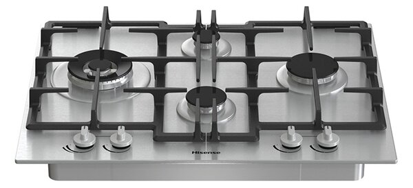 Hisense Piano Cottura 4 Fuochi a Gas 67 cm (1 Bruciatore Wok) in Acciaio Inox colore Inox - GMED663X Hi2