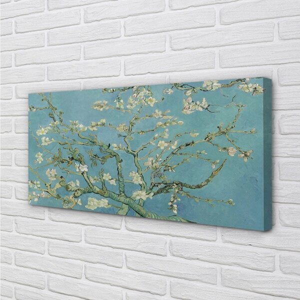Quadro su tela Fiore di mandorle d'arte 100x50 cm