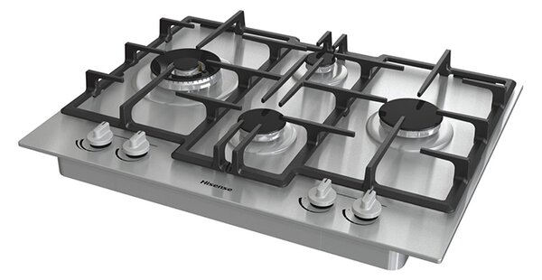 Hisense Piano Cottura 4 Fuochi a Gas 67 cm (1 Bruciatore Wok) in Acciaio Inox colore Inox - GMED663X Hi2