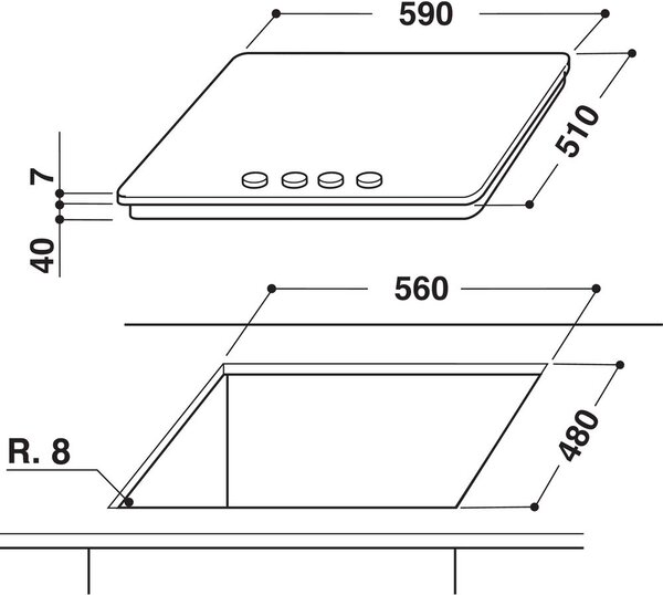 Whirlpool Piano Cottura 4 Fuochi a Gas da Incasso (1 Bruciatore Doppia Corona) Larghezza 60 cm Griglie in Ghisa colore Inox - GMR 6422 / IXL