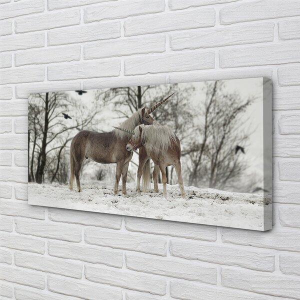 Quadro su tela Foresta invernale 100x50 cm