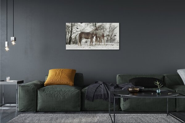 Quadro su tela Foresta invernale 100x50 cm