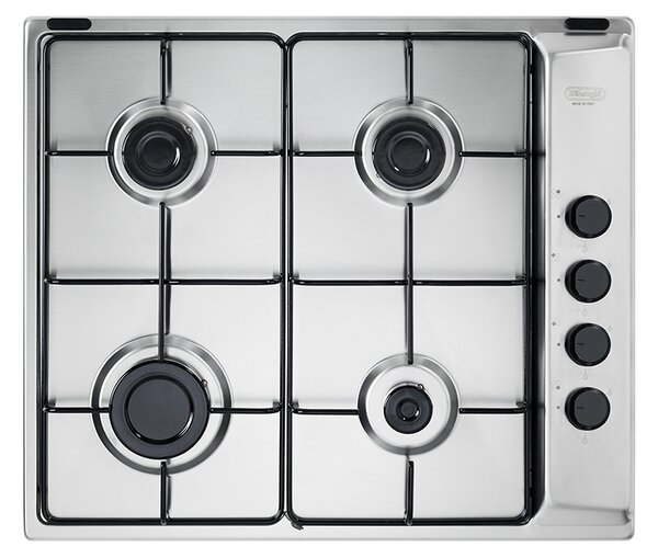 De Longhi Piano Cottura 4 Fuochi a Gas da Incasso Larghezza 60 cm colore Inox - FLI46ASV