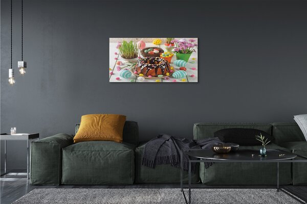 Quadro su tela Fiori della torta di uova 100x50 cm