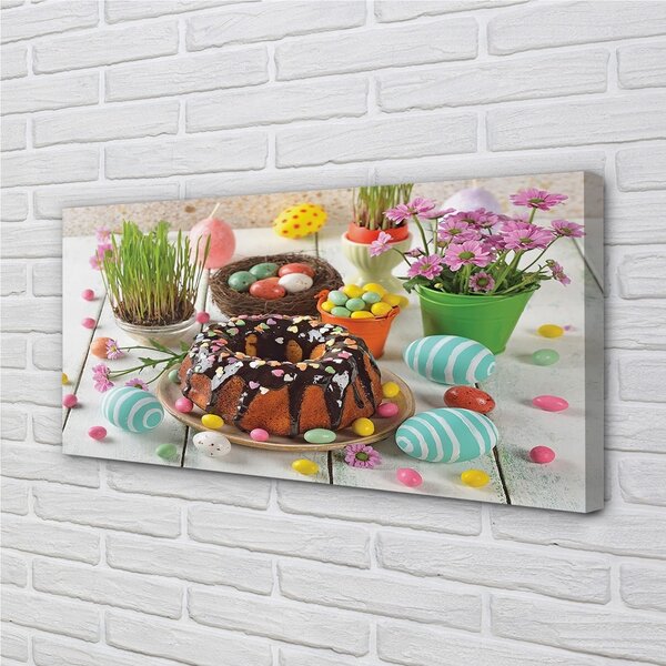 Quadro su tela Fiori della torta di uova 100x50 cm