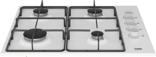 Beko Piano Cottura 4 Fuochi a Gas da Incasso Larghezza 60 cm colore Bianco Smaltato - HIGG64123SW