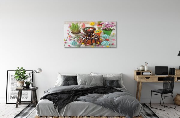 Quadro su tela Fiori della torta di uova 100x50 cm