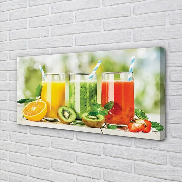 Quadro su tela Cocktail di fragole kiwi 100x50 cm
