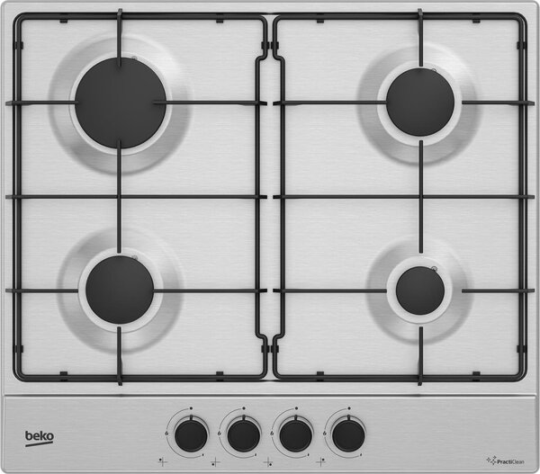Beko Piano Cottura 4 Fuochi a gas da Incasso Larghezza 60 cm in Acciaio Inox - HIAG64223S