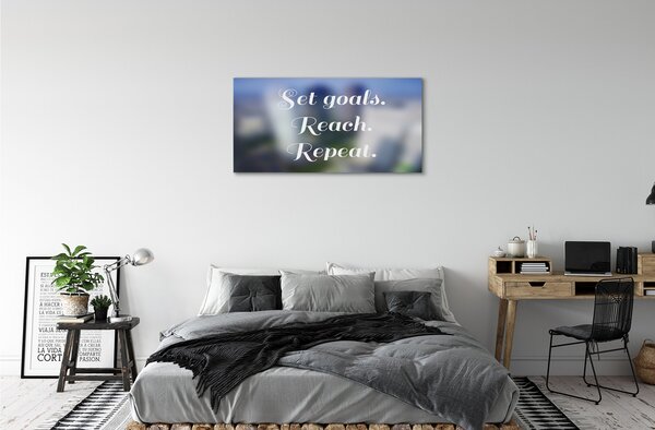 Quadro su tela Iscrizione bianca 100x50 cm