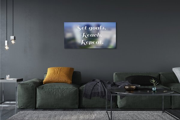 Quadro su tela Iscrizione bianca 100x50 cm