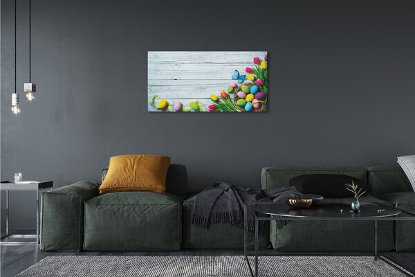Quadro su tela Tulips Butterfly 100x50 cm