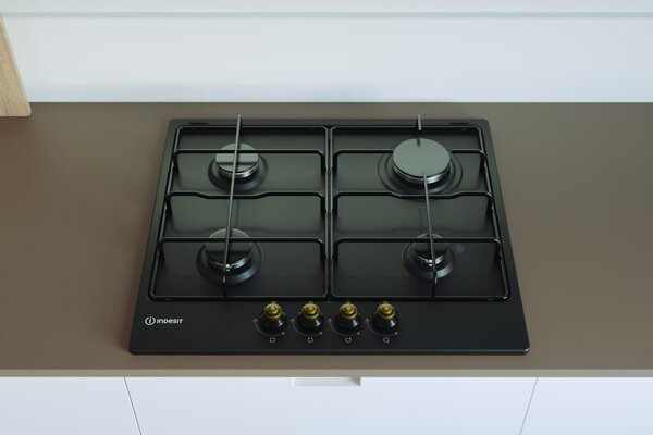 Indesit Piano Cottura 4 Fuochi a Gas Larghezza 58 cm colore Antracite - TH 642/I AN