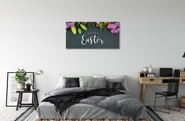 Quadro su tela Fiori 100x50 cm