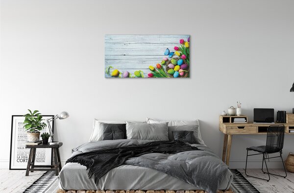 Quadro su tela Tulips Butterfly 100x50 cm