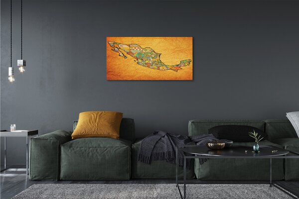 Stampa quadro su tela Mappa colorata 100x50 cm