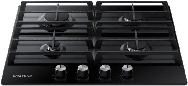 Samsung Piano Cottura 4 Fuochi a Gas Larghezza 60 cm (1 Bruciatore Wok) in Vetro colore Nero - NA64H3010AK/T1