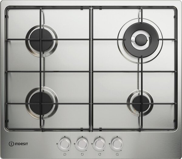 Indesit Piano Cottura 4 Fuochi a Gas Larghezza 58 cm in Acciaio Inox colore Inox - THP 642 W/IX/I 1