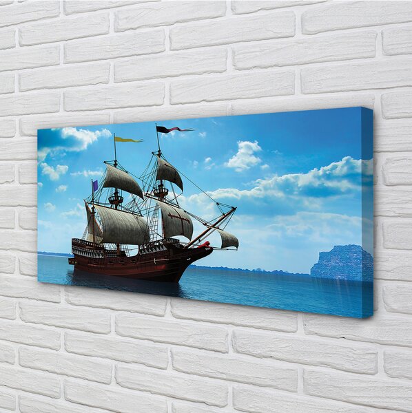 Quadro su tela Scarpa skie sobute mare 100x50 cm