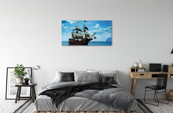 Quadro su tela Scarpa skie sobute mare 100x50 cm